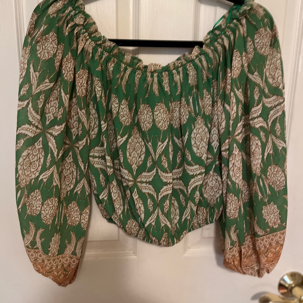 Green Patterned Women's Top - Picture 7 of 7